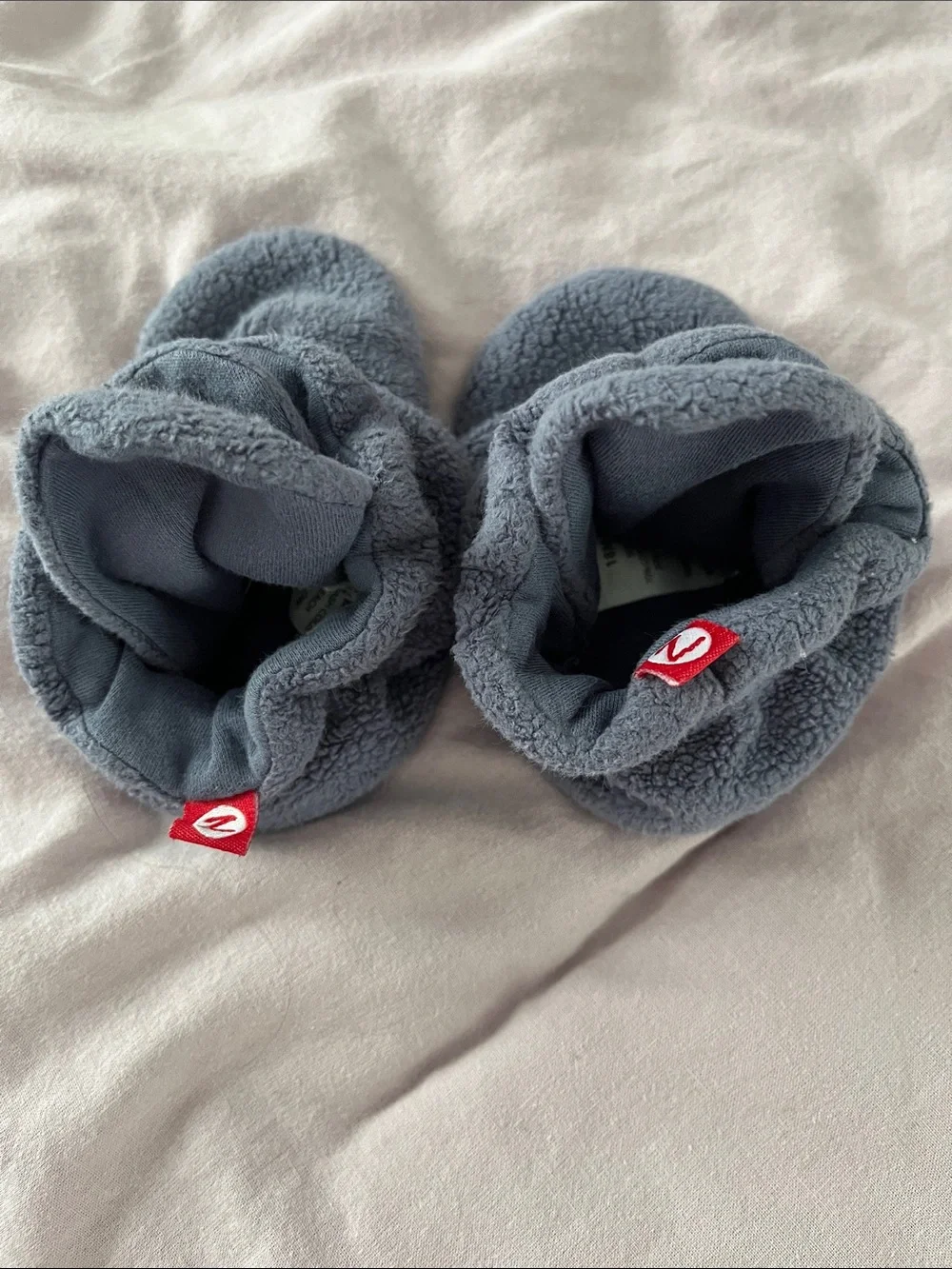 ZUTANO Kids Plush Fleece Booties - navy blue size 18M